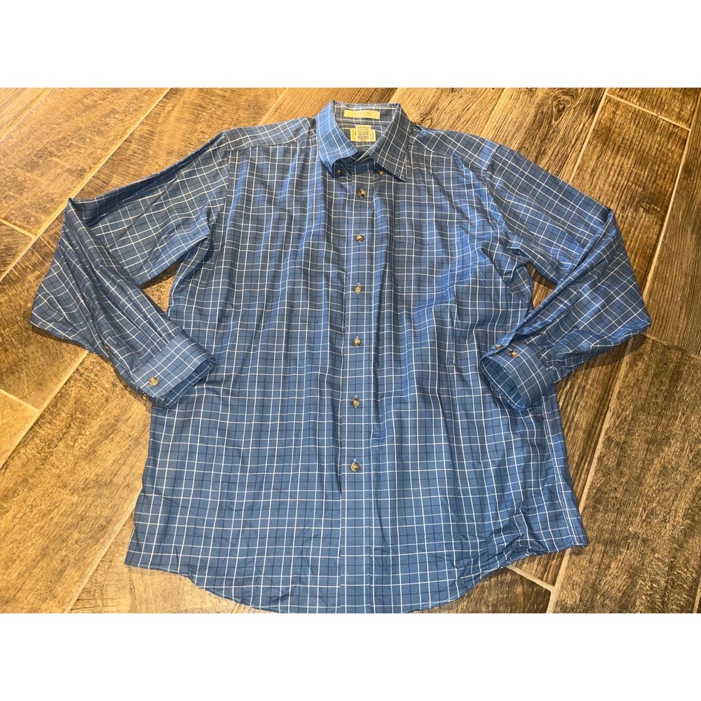 L.L. Bean Traditional Fit Wrinkle Free Button Plaid Down Shirt